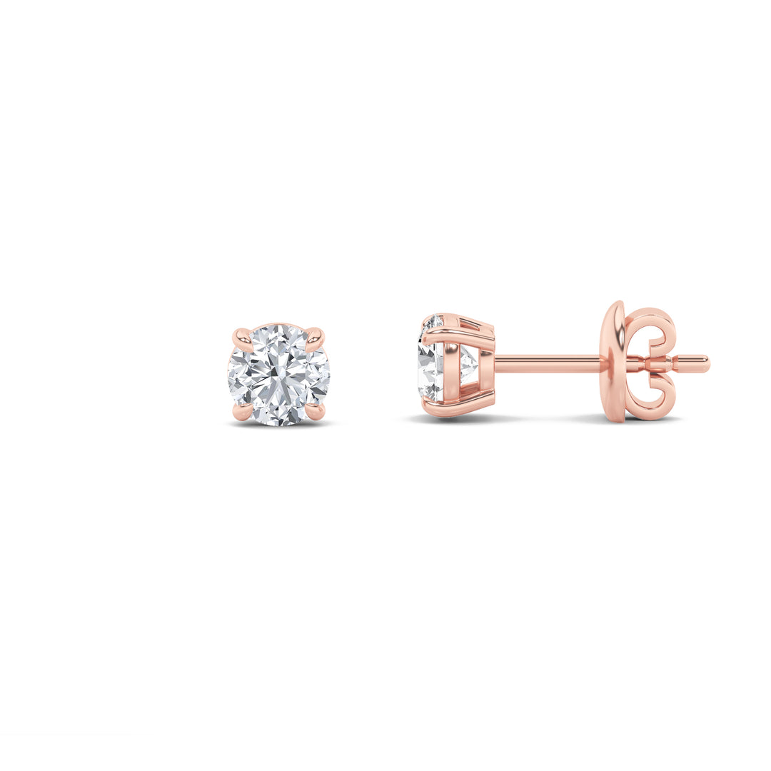 14K Rose Gold 6ctw Lab Diamond Stud Earrings F+VS+