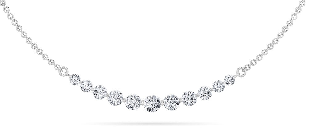 14KW 3ct Lab Diamond Tennis Necklace Timeless Sparkle