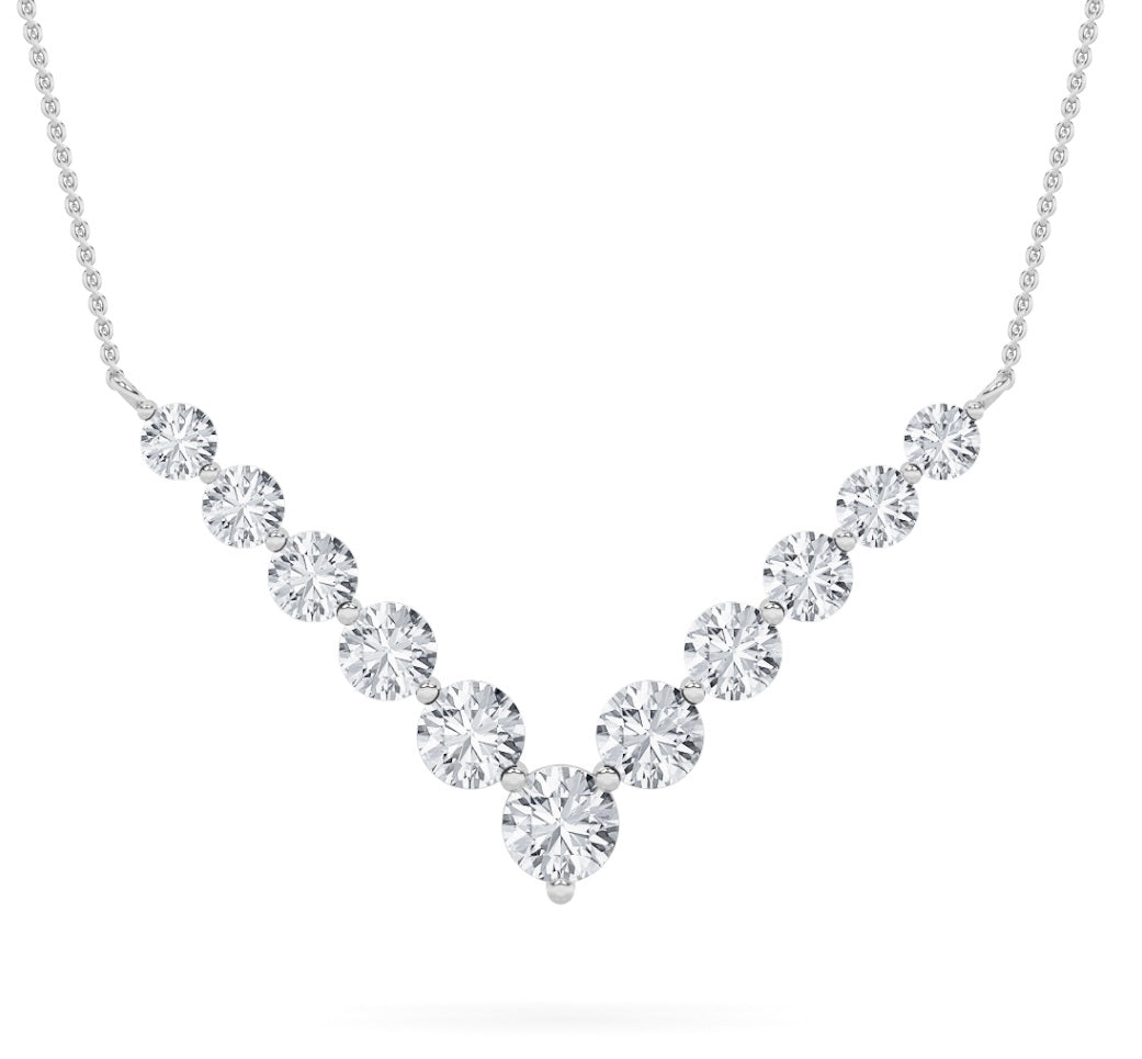 14KW 5ctw Lab Diamond Pendant Necklace F+VVS+