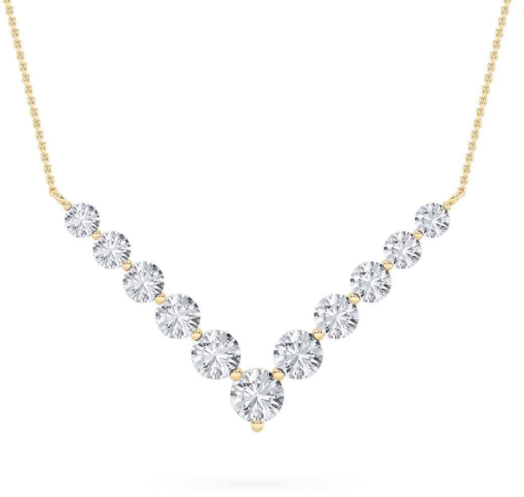 14KY 5ctw F+VS+ Lab Diamond Contemporary Pendant