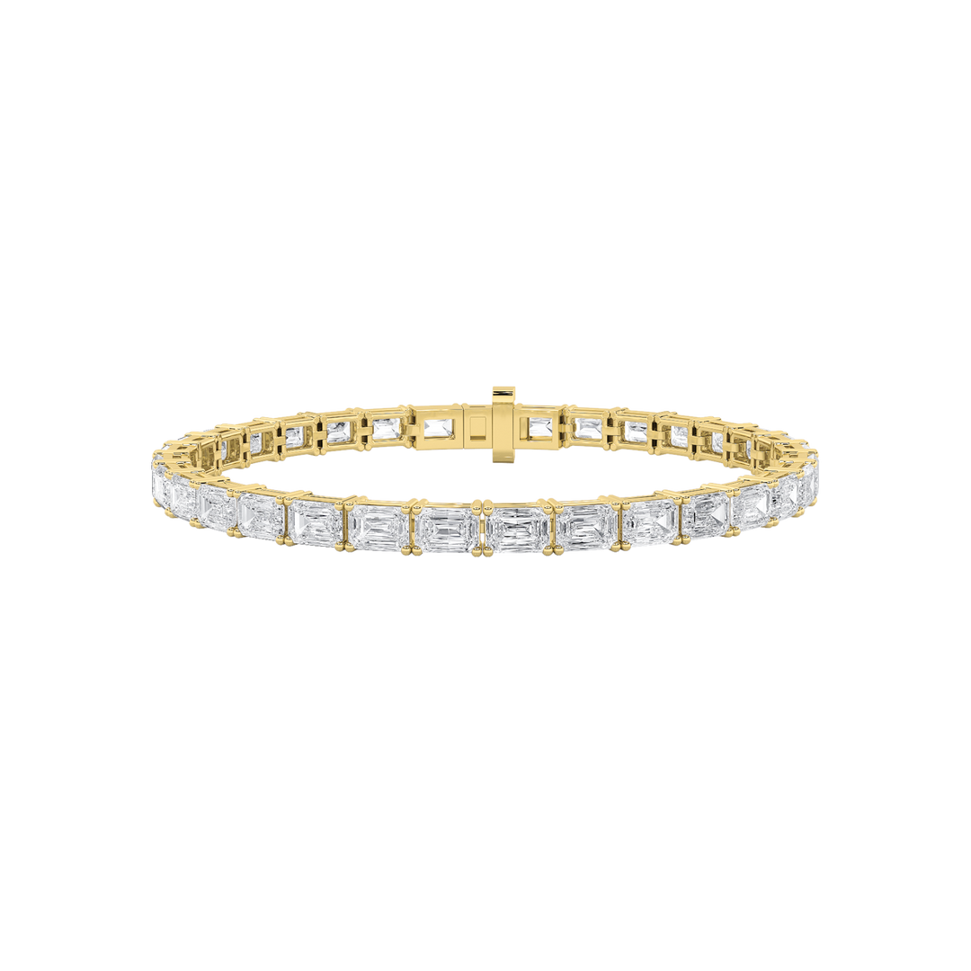14K Yellow Gold 10ctw Lab Diamond Tennis Bracelet