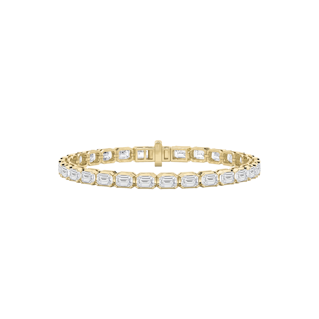 14K Yellow Gold 10ctw Lab Diamond Tennis Bracelet