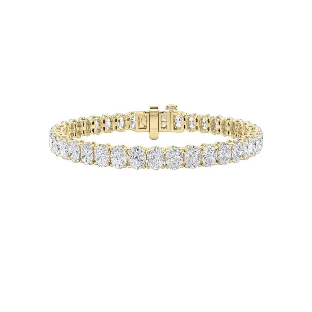 14KY 18.5ct Lab Diamond Oval Accent Bracelet