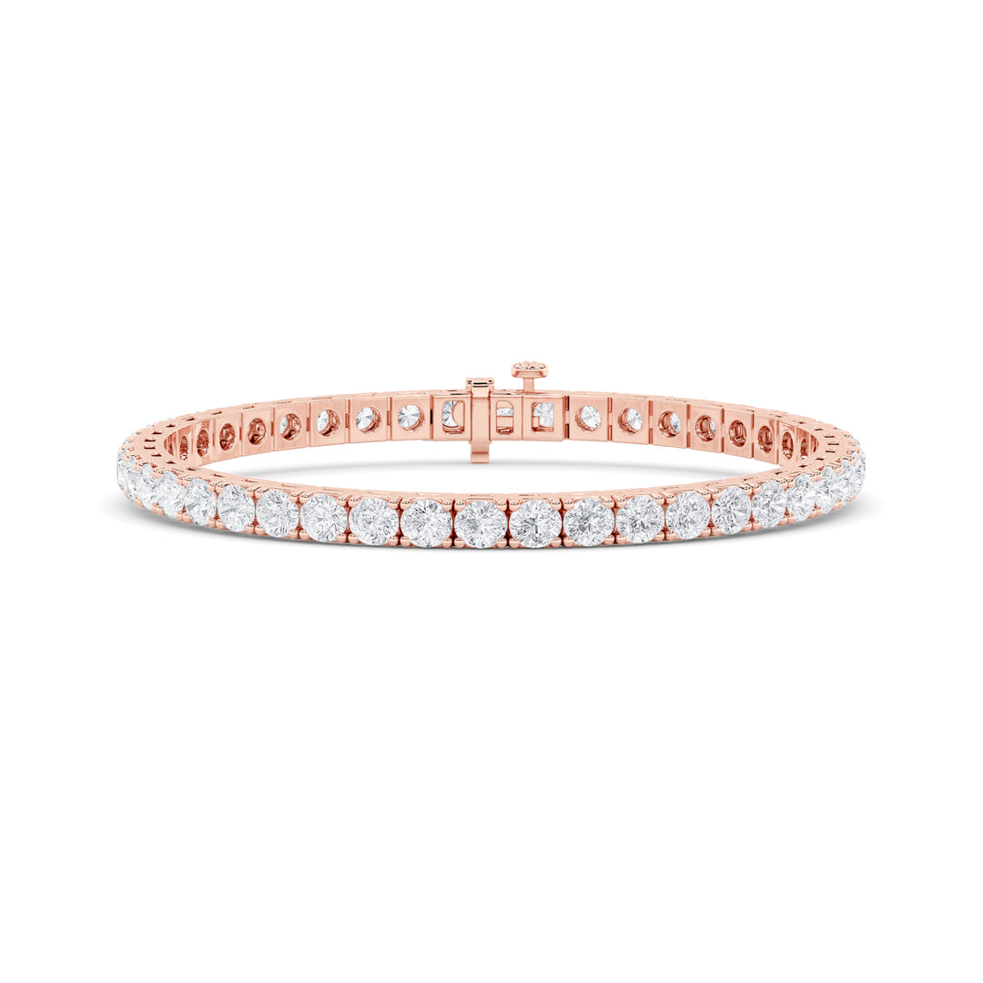 14KR 10.25ct Lab Diamond Tennis Bracelet 7""