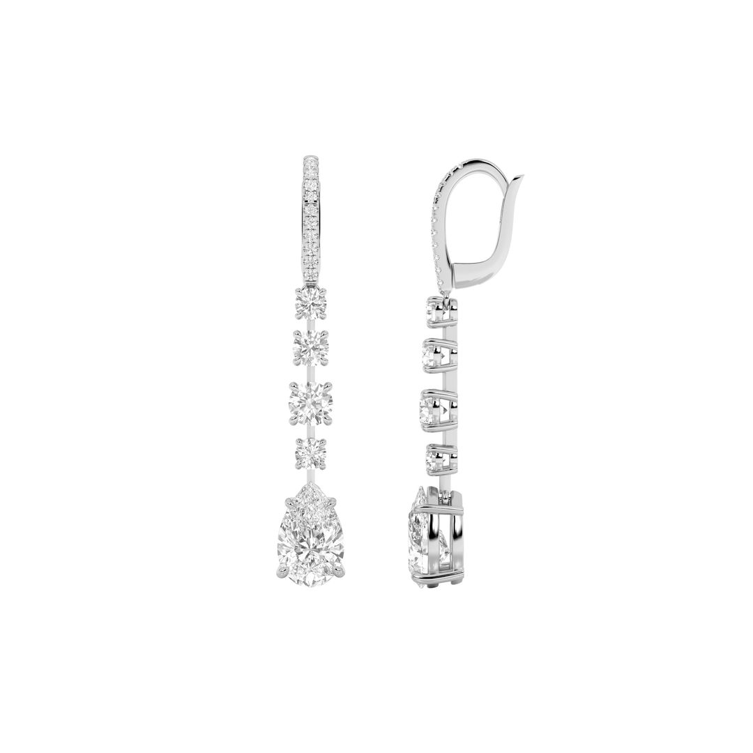 Celestial 14K White Gold Lab Diamond Pear Studs 4.56ctw