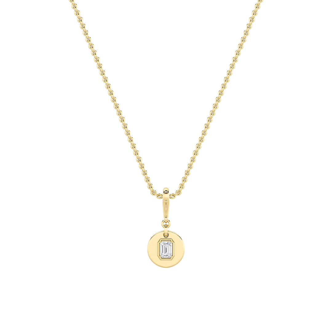 14K Yellow Gold Lab Diamond Pendant 1ct