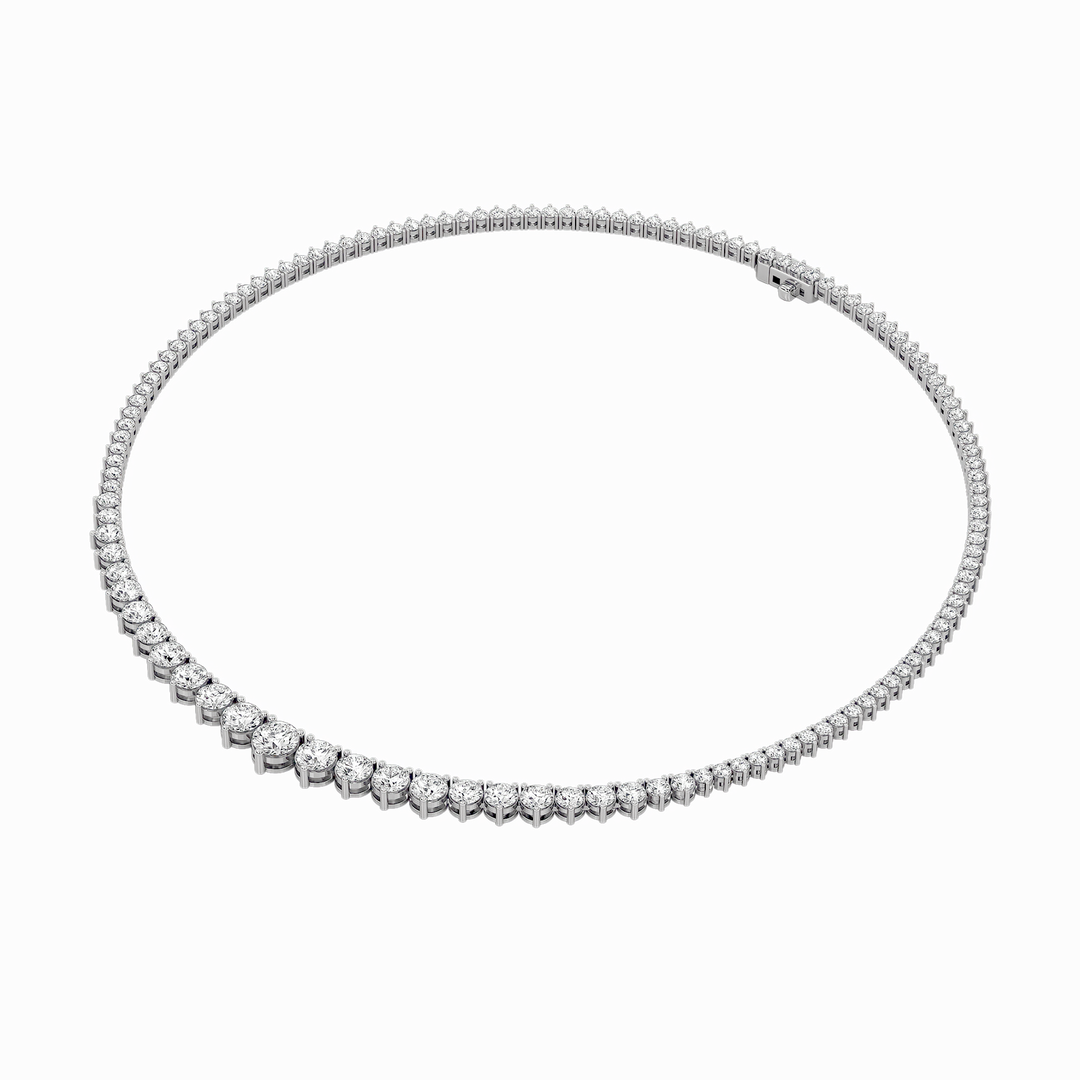 14K White Gold 15ct Lab Diamond Tennis Necklace