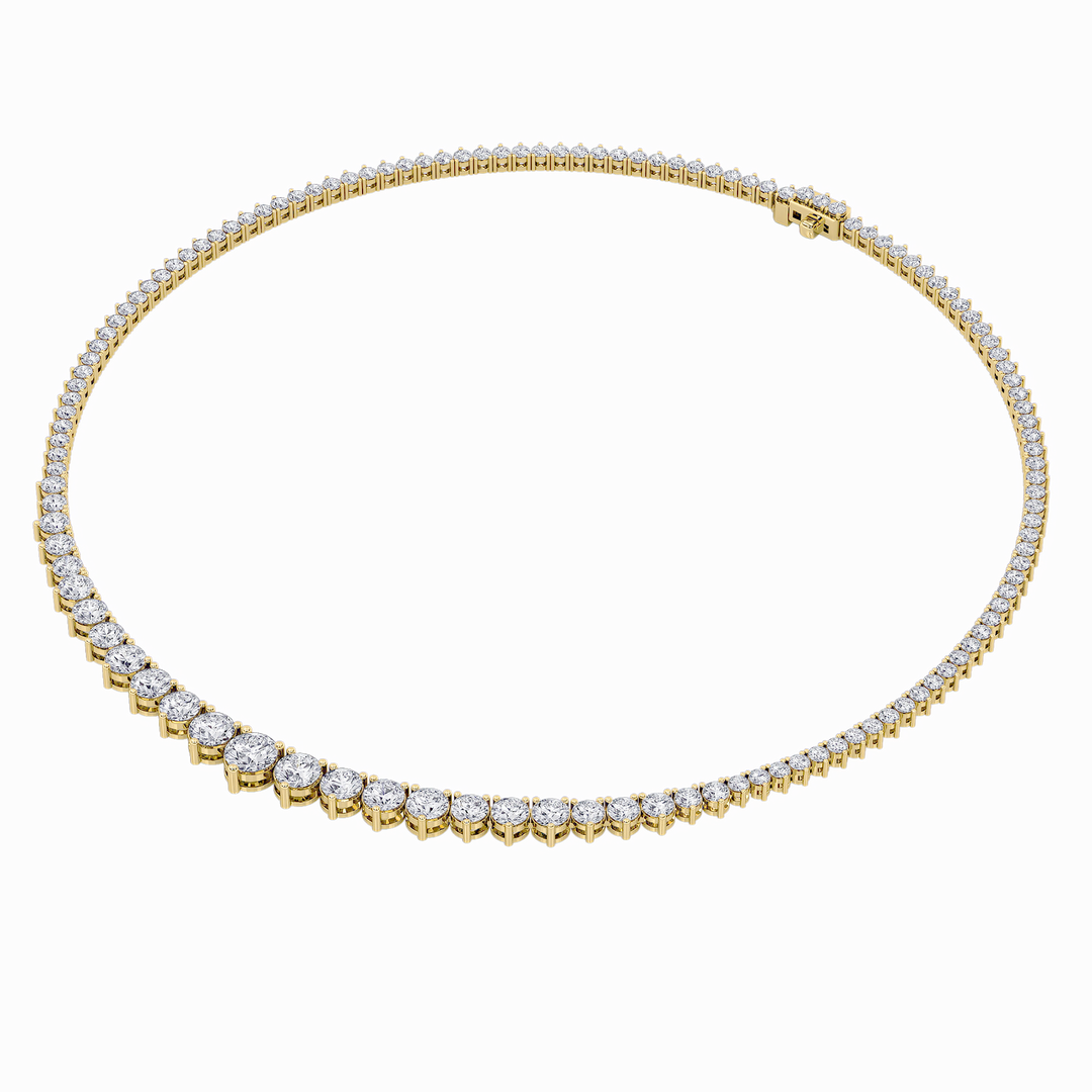 14KY 20ctw Lab Diamond Tennis Necklace - F+VS+ Quality