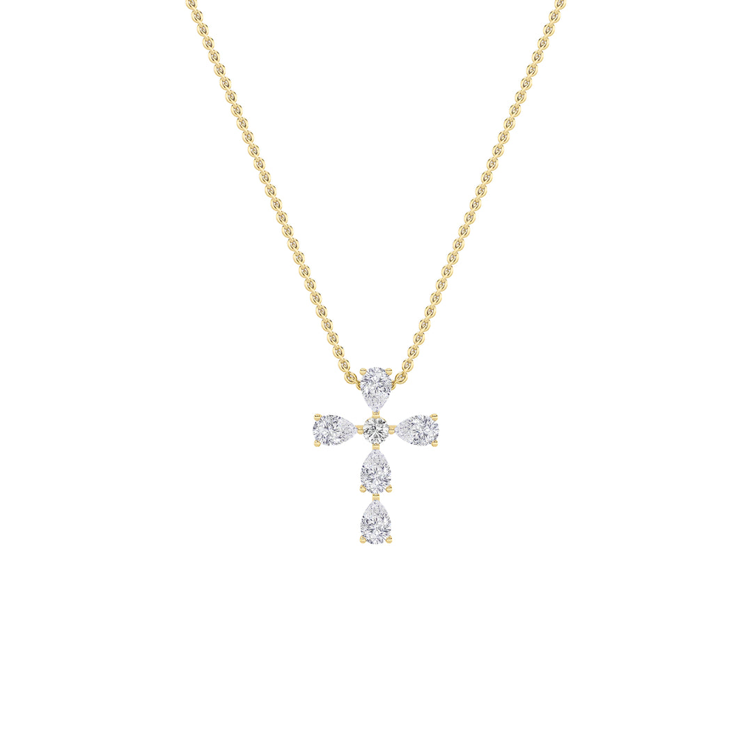 14KY 2.5ct Lab Diamond Religious Pear Pendant