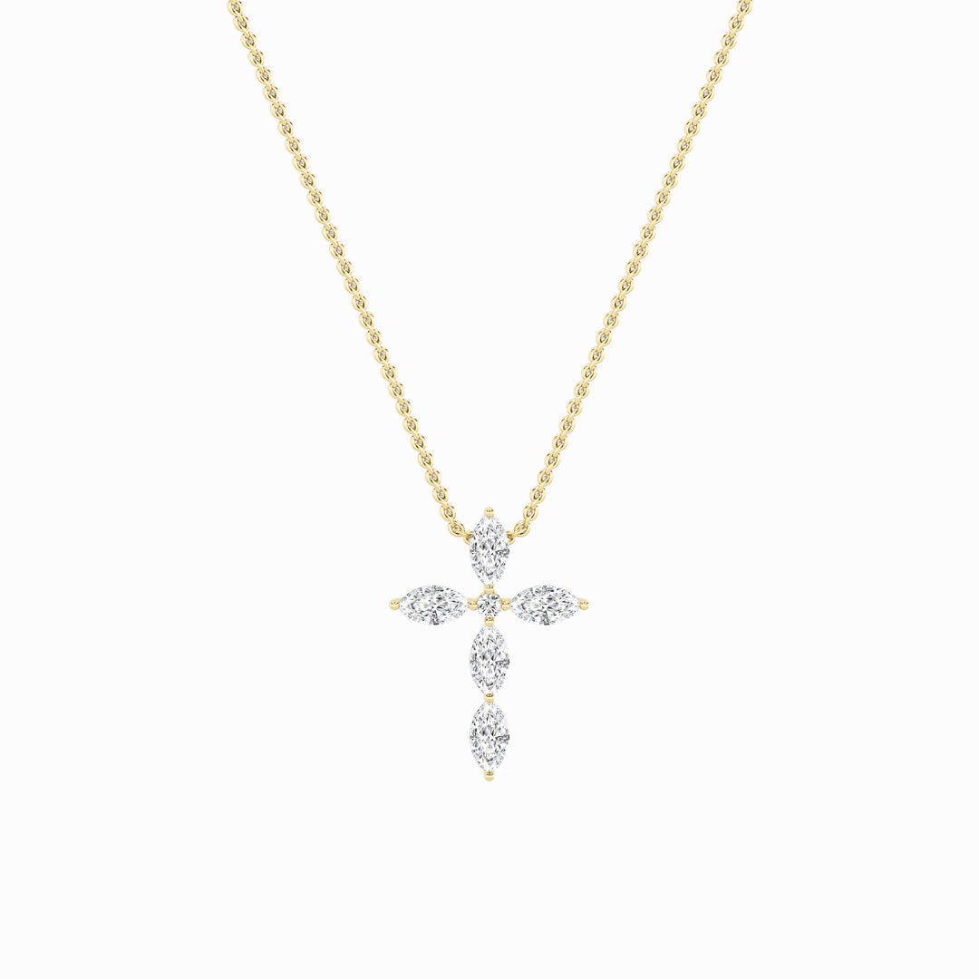 14KY 2ct Lab Diamond Religious Marquise Pendant