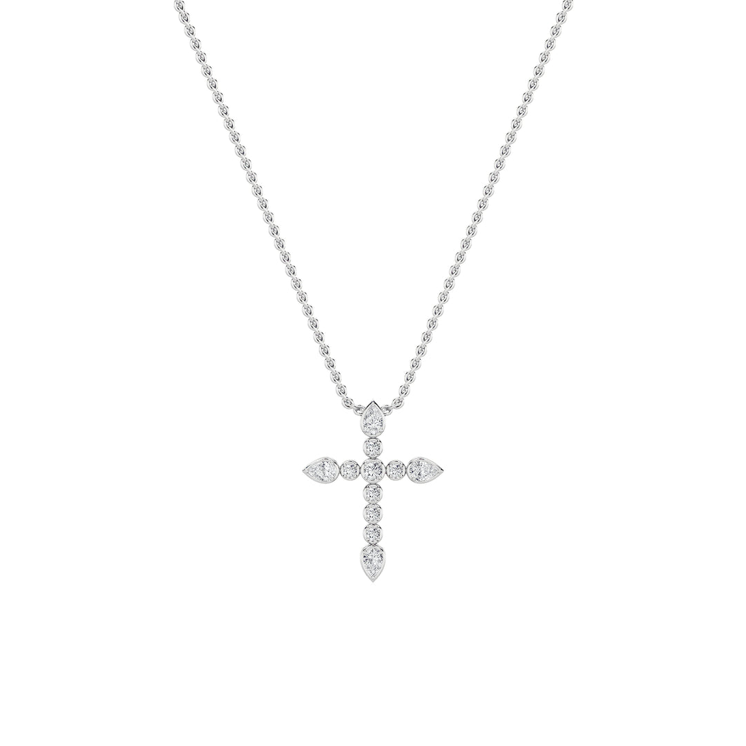 14KW 1.5ct Lab Diamond Religious Pear Pendant