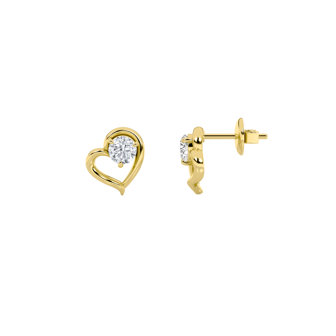 14K Yellow Gold Lab Diamond Stud Earrings 0.5ctw