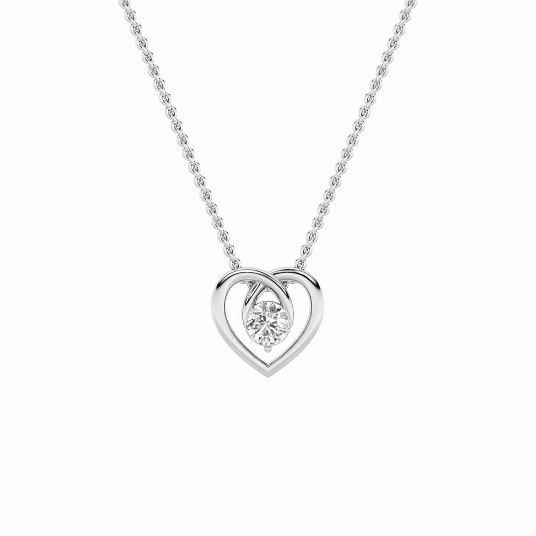14KW 1ct Lab Diamond Solitaire Pendant Necklace