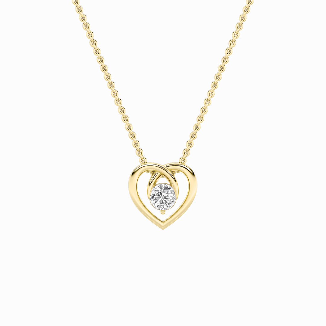 14KW 1.5ct F+VS+ Lab Diamond Solitaire Pendant