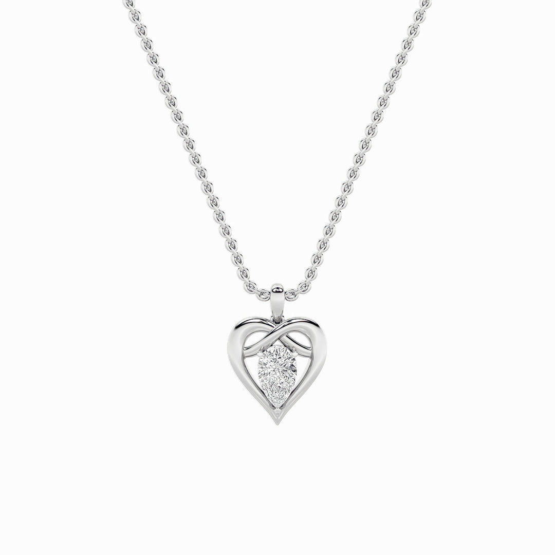 14K White Gold Lab Diamond Solitaire Pendant 2ct
