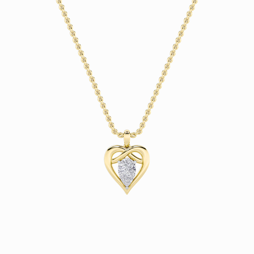 14KY 2ct Lab Diamond Solitaire Pendant