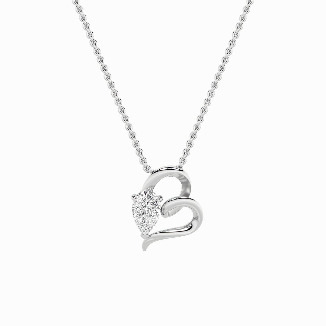 14K White Gold Lab Diamond Solitaire Pendant 2ct