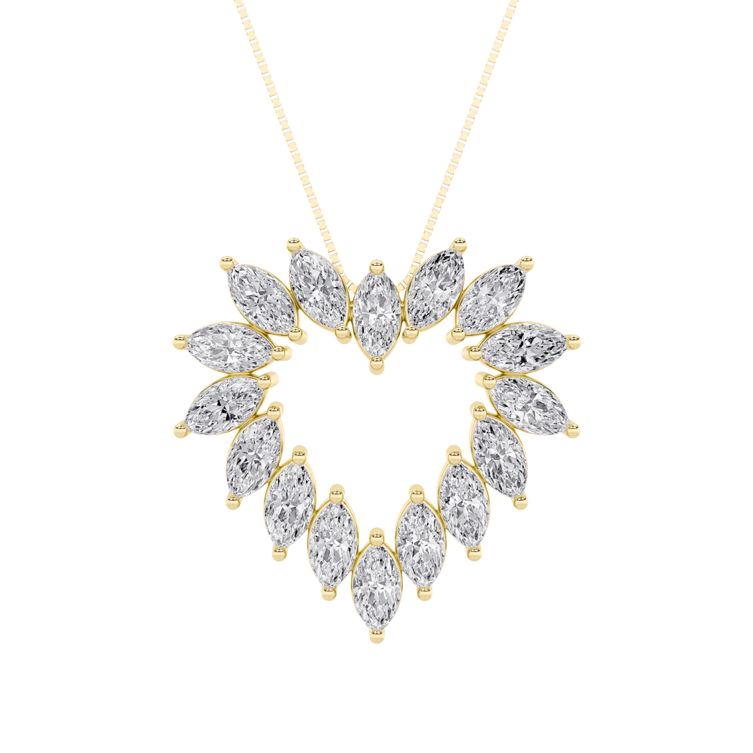 14K Yellow Gold Lab Diamond Pendant 3ctw Marquise