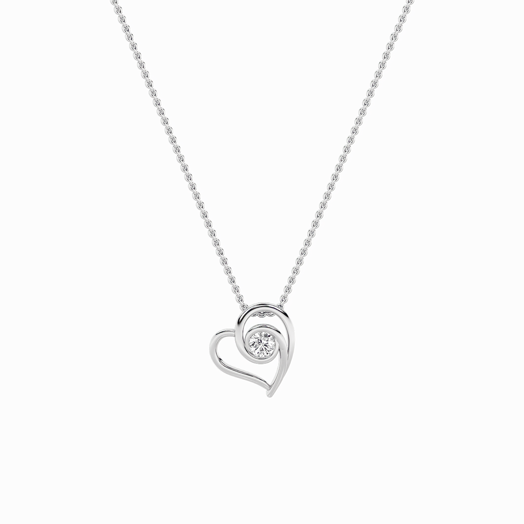 14KW 1ct Lab Diamond Pendant F+VS+ Contemporary Design