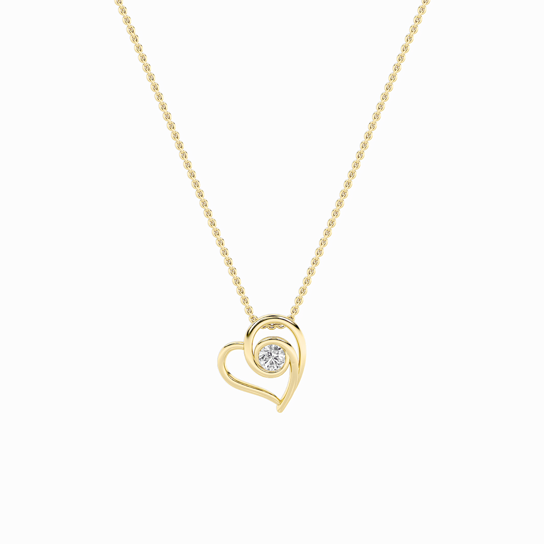 14K Yellow Gold 1ctw Lab Diamond Contemporary Pendant