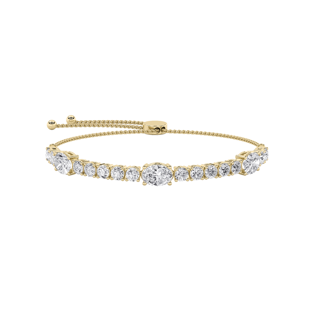 14K Yellow Gold 5CTW Lab Diamond Oval Bracelet