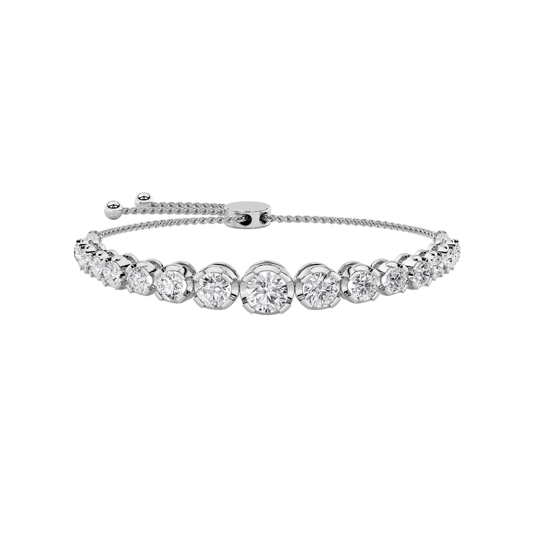 14K White Gold 3.5ctw Lab Diamond Tennis Bracelet