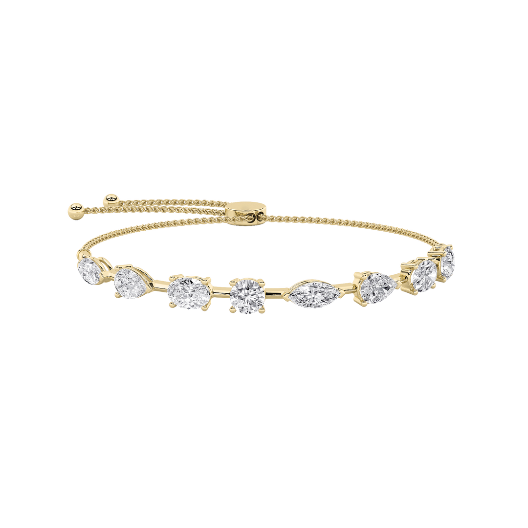 14KY 4ctw Lab Diamond Tennis Bracelet F+VS+