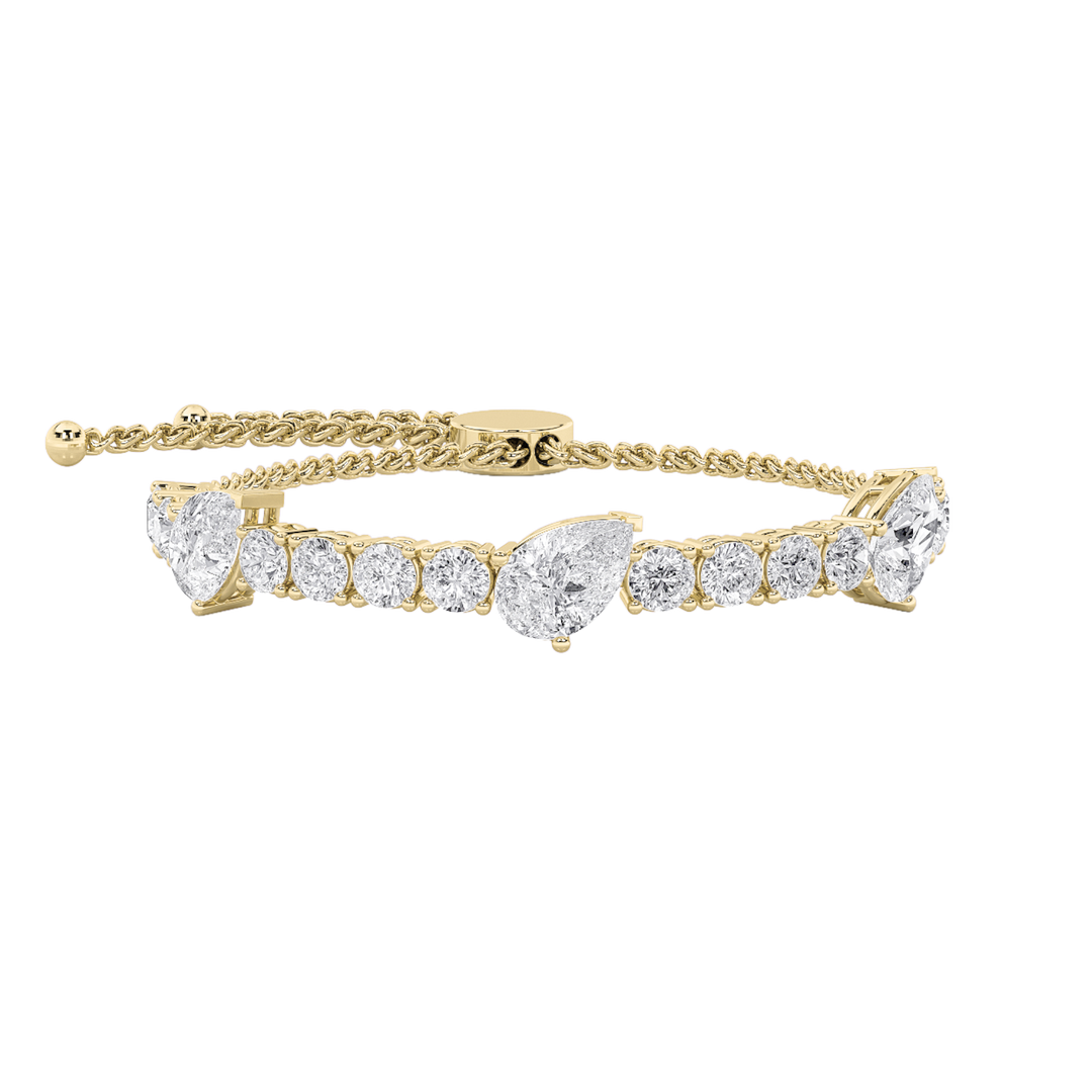 14K Yellow Gold 4.5CTW Lab Diamond Radiant Bracelet