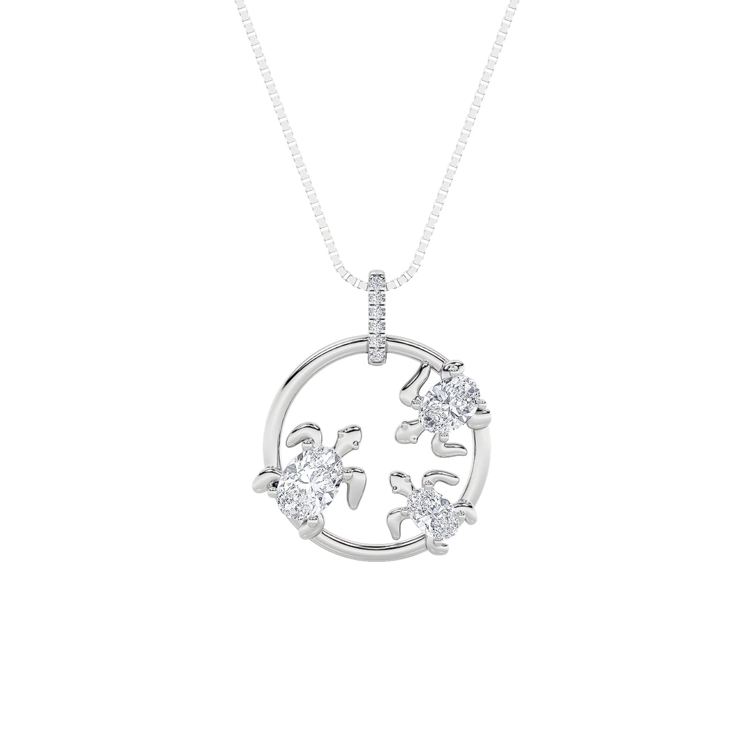 14KW 2.1ct Oval Lab Diamond Pendant in Premium White Gold