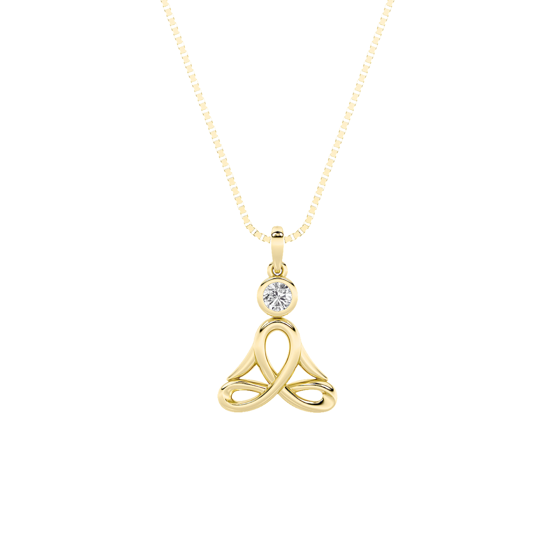 14K Yellow Gold 0.2ctw Lab Diamond Religious Pendant
