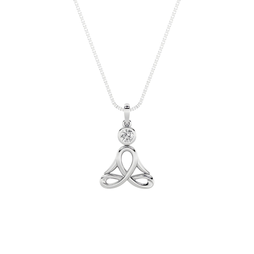 14KW 6.33ct Lab Diamond Contemporary Pendant