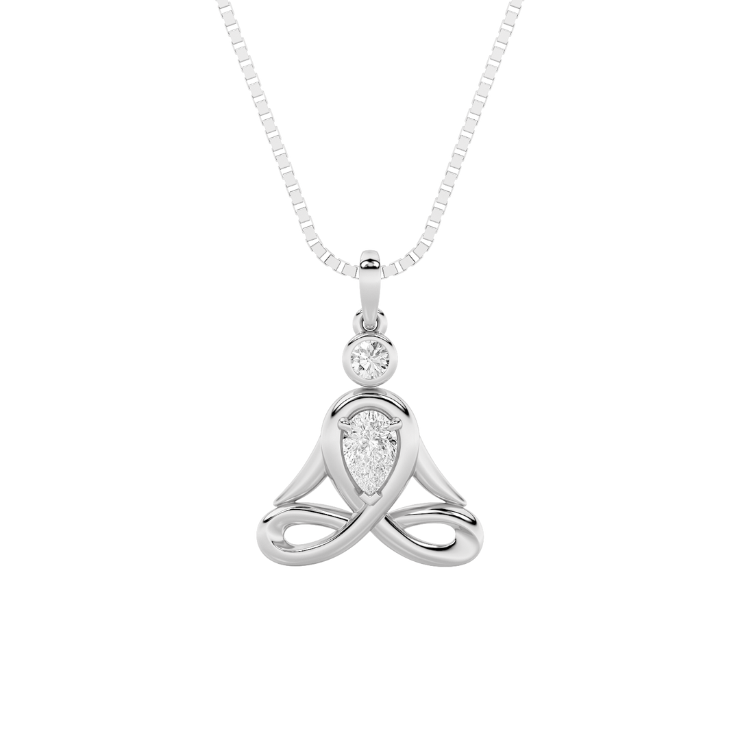 14K White Gold 0.5ct Lab Diamond Pendant