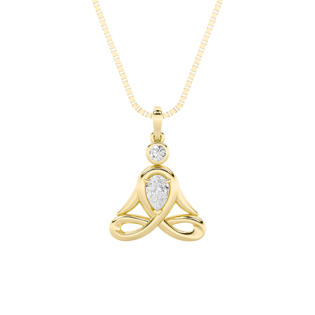 14K Yellow Gold Lab Diamond Pendant 0.5ctw