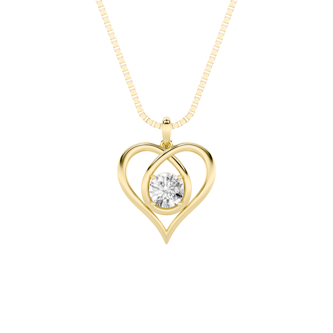 14K Yellow Gold 1.5ctw Lab Diamond Pendant