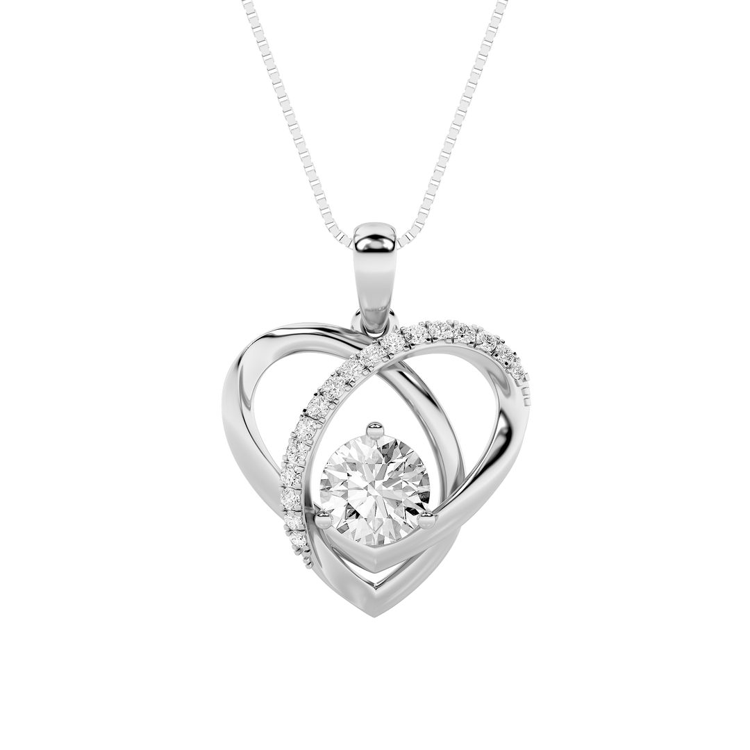 14KW 1.5ct Lab Diamond Pendant Timeless Chic
