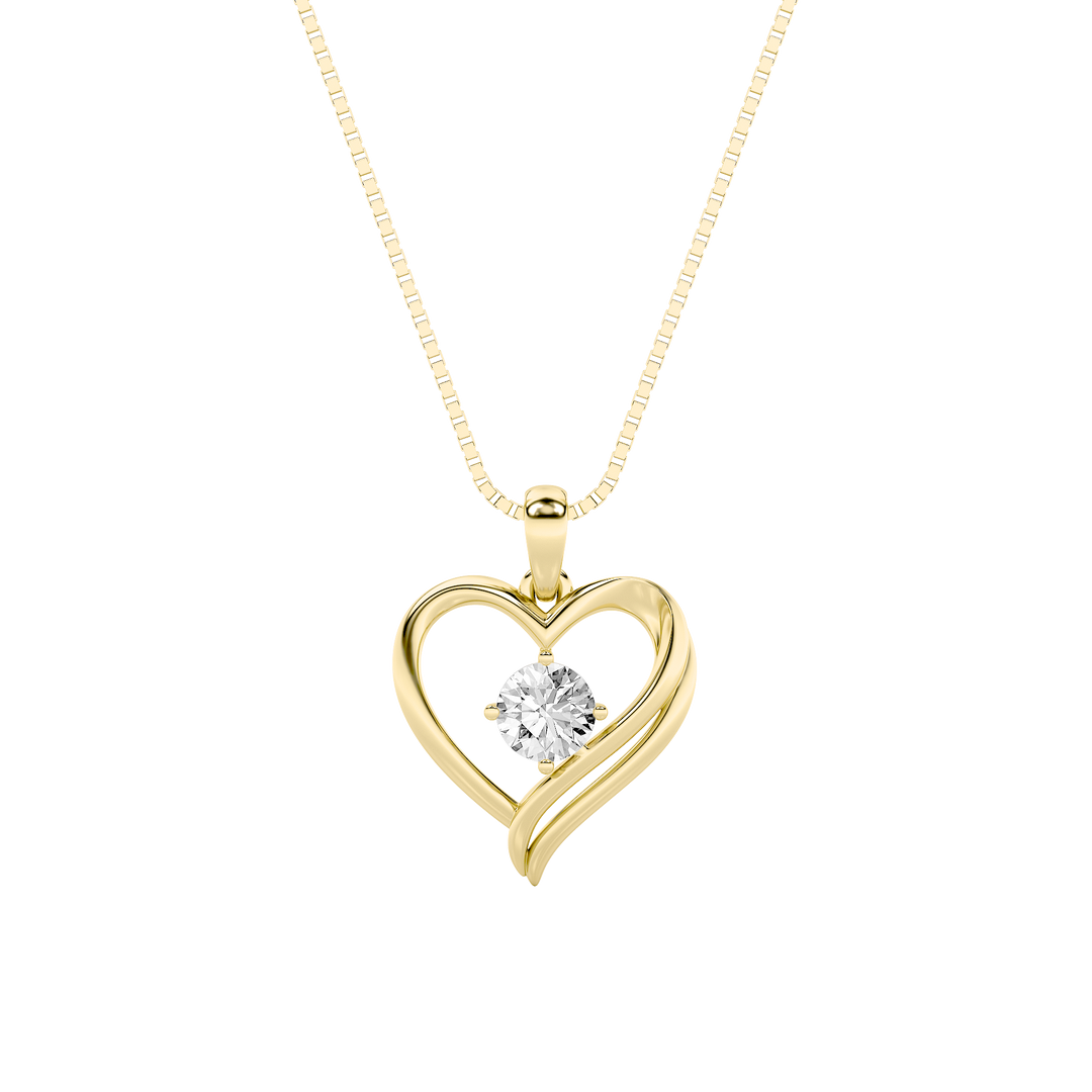 14K Yellow Gold 1ctw Lab Diamond Pendant