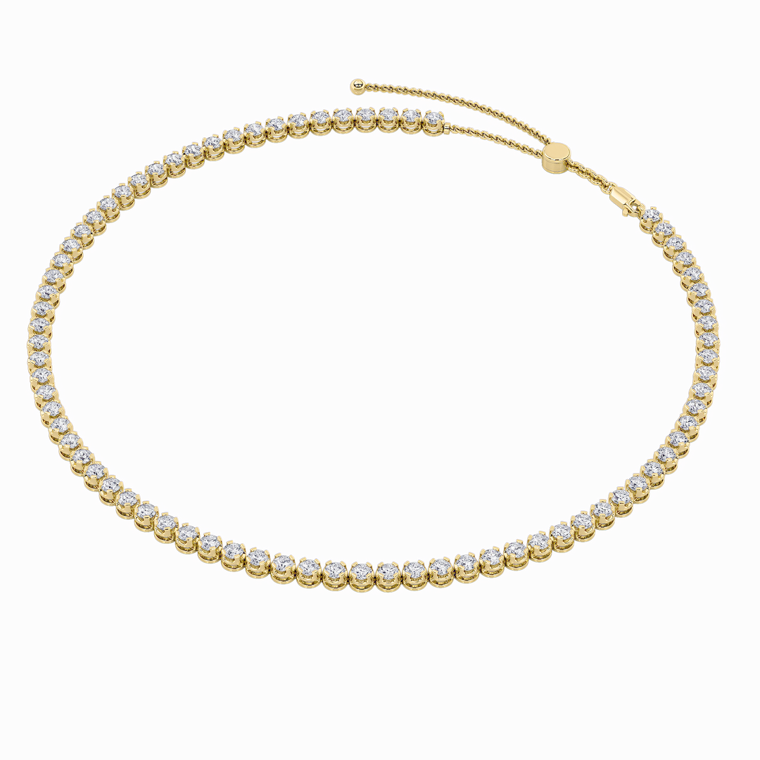14KY 15ct Lab Diamond Tennis Necklace F+VS+