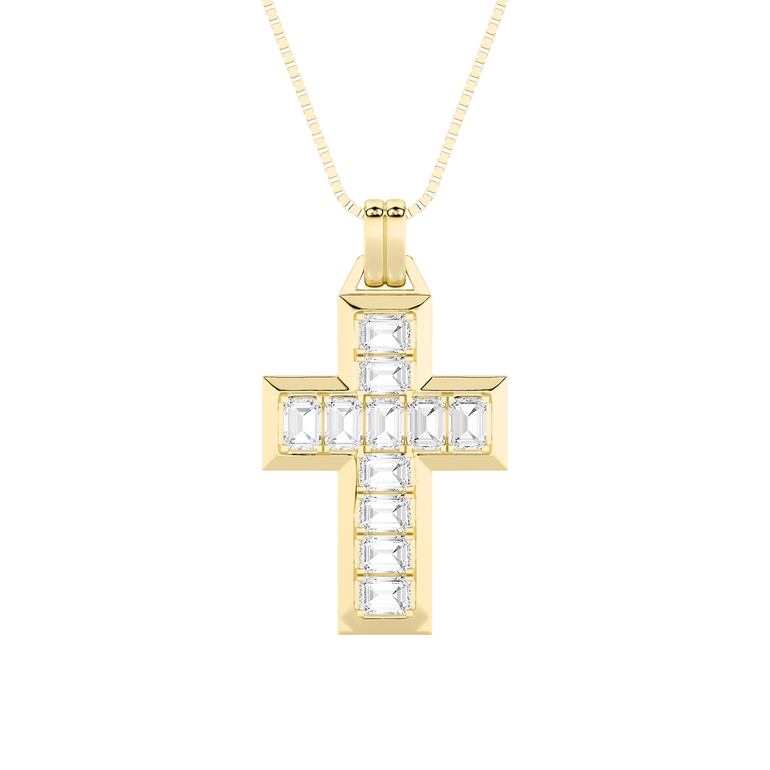 14K Yellow Gold 3CTW Lab Diamond Pendant