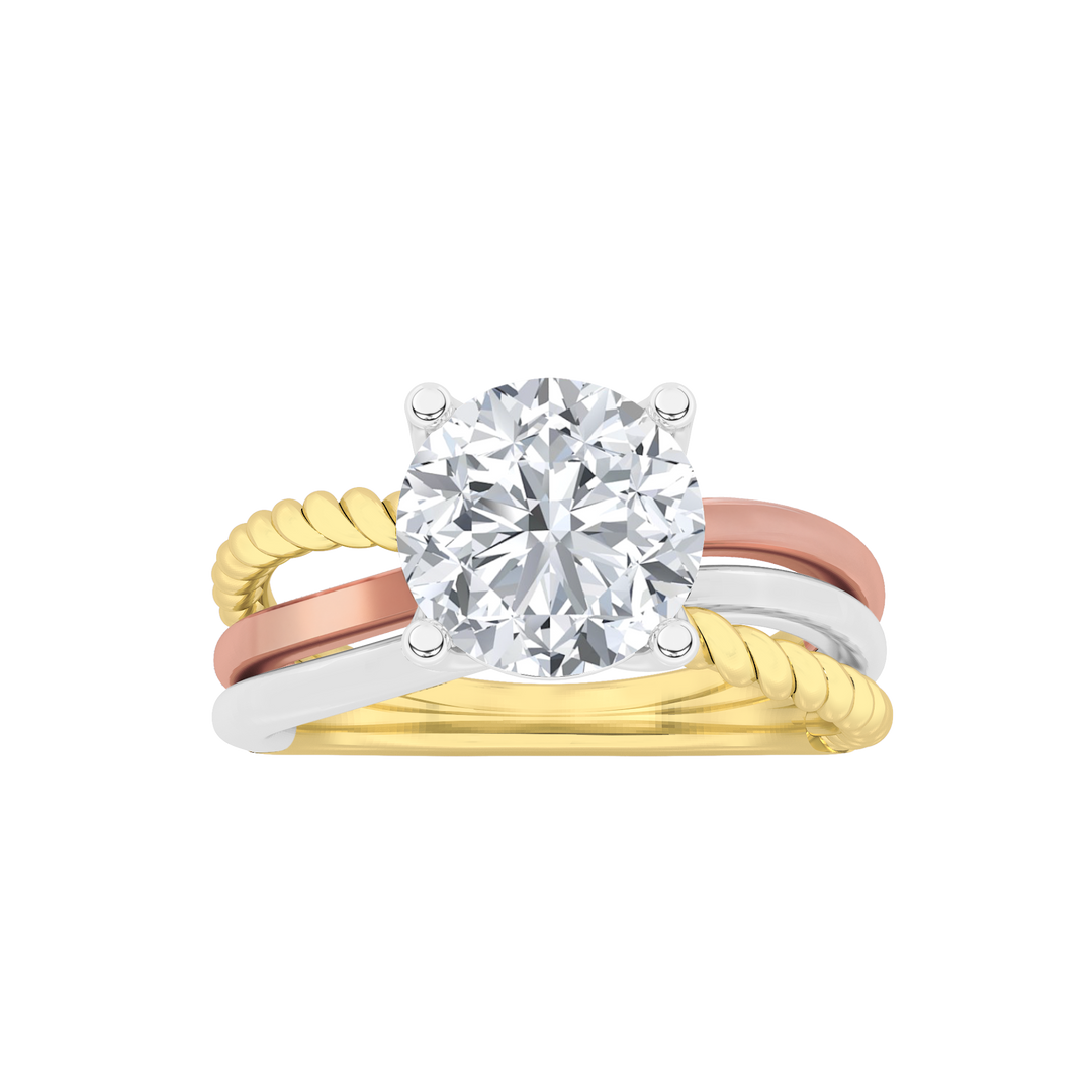 14K Rose Gold 2ct Lab Diamond Solitaire Ring