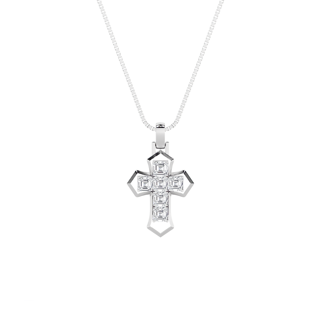 14KW 1.5ctw Lab Diamond Religious Pendant