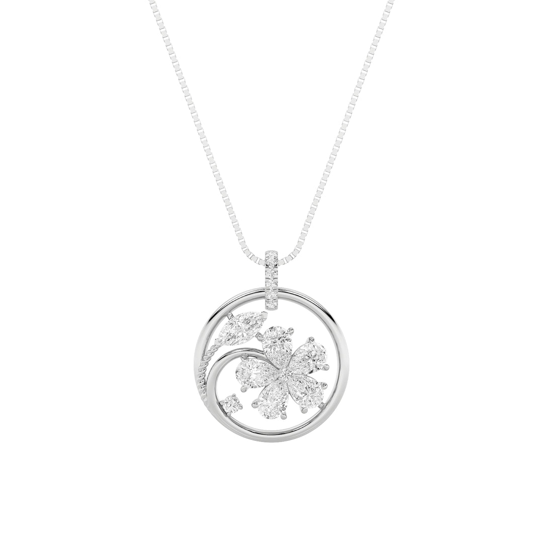 14KW 7.5ct Lab Diamond Marquise Pendant