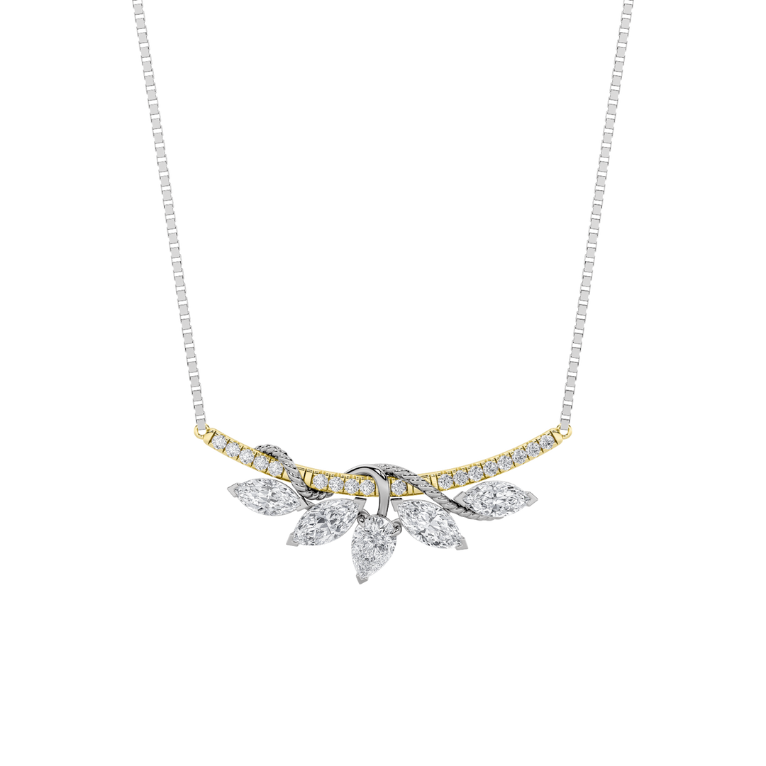 14K White Gold Lab Diamond Pendant Necklace 2ctw