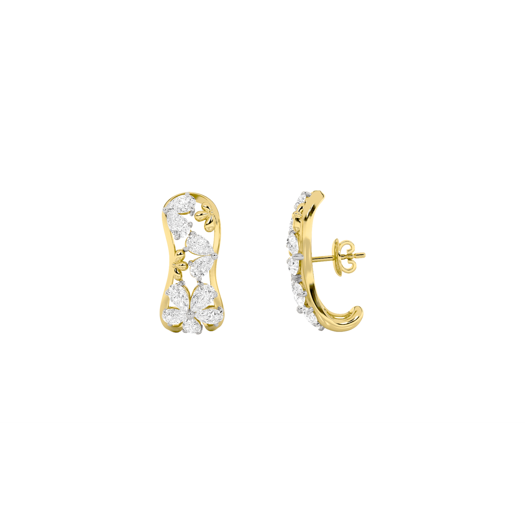 14KY Lab Diamond Huggie Earrings 4.5ctw F+VS+