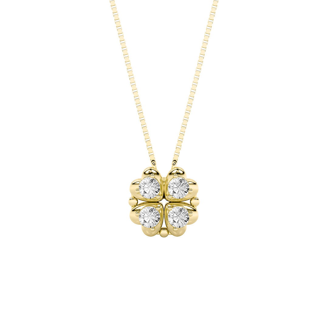 14K Yellow Gold 1ctw Lab Diamond Pendant Timeless Charm