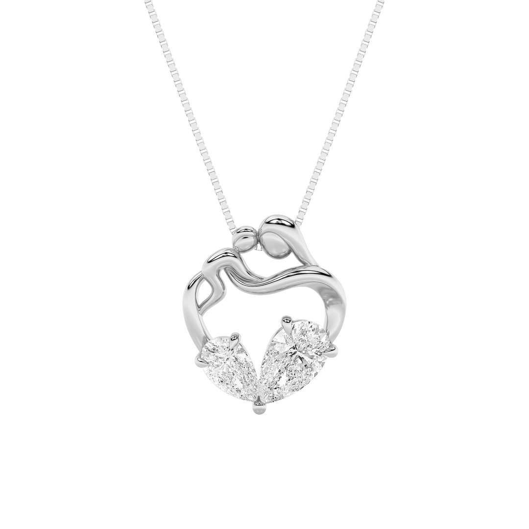14K White Gold Lab Diamond Pendant 3ct F+VS+