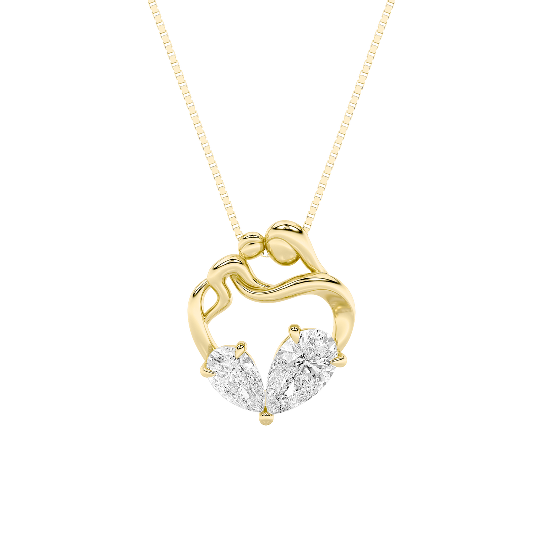 14K Yellow Gold 3ctw Lab Diamond Pear Pendant