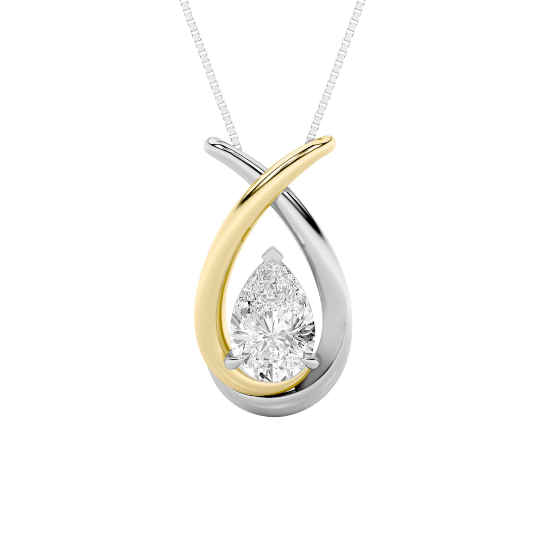 14K WY 1.5ct Lab Diamond Solitaire Pendant