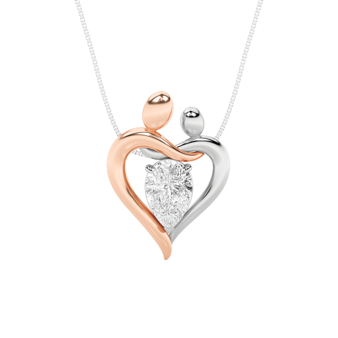 14K Two-Tone White/Rose Gold 1.5ct Lab Diamond PS Pendant