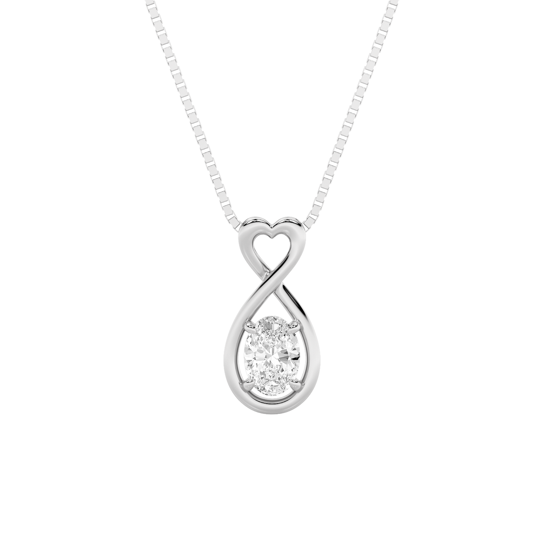 14KW 1ct Lab Diamond Oval Pendant Timeless Charm