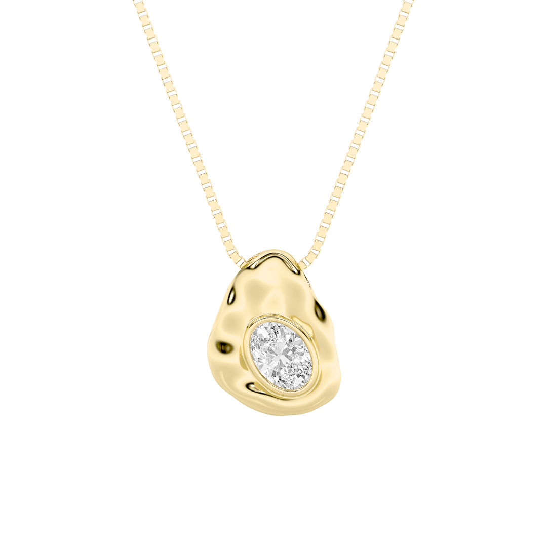 14KY 1ct Oval Lab Diamond Pendant Timeless Charm